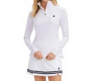 NEW BOAST mock neck 1/4 zip sweatshirt in white